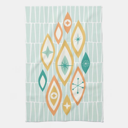 MCM-Abstracte vormen en sterren voor atoomtijdperk Theedoek (Verticaal)