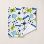 MCM Atomic blauw en groen Bad Handdoek (Wasdoekje)