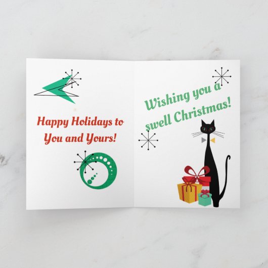 MCM Atomic Era 1950s Swell Christmas Kaart (Binnen)