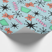 MCM Atomic Roze Sinaasappel Groen Blauw Grootschal Cadeaupapier (Hoek)