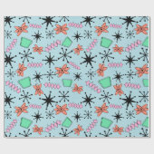 MCM Atomic Roze Sinaasappel Groen Blauw Grootschal Cadeaupapier (Vlak)