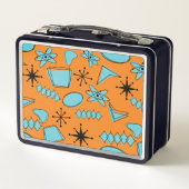 MCM Atomic Shapes Turquoise op Sinaasappel (Achterkant)