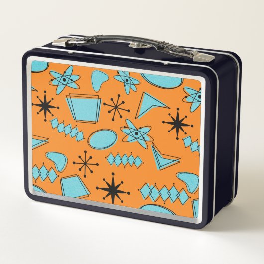 MCM Atomic Shapes Turquoise op Sinaasappel (Achterkant)