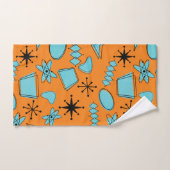 MCM Atomic Shapes Turquoise op Sinaasappel Bad Handdoek (Handdoek)
