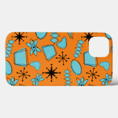 MCM Atomic Shapes Turquoise op Sinaasappel Case-Mate iPhone Case (Achterkant (horizontaal))