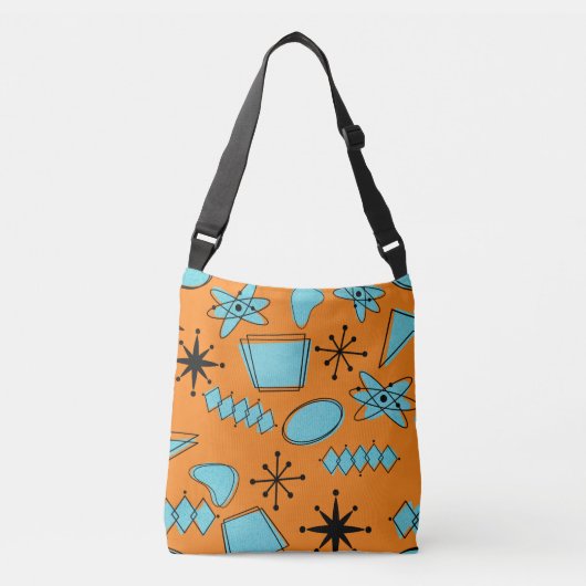 MCM Atomic Shapes Turquoise op Sinaasappel Crossbody Tas (Voorkant)