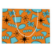 MCM Atomic Shapes Turquoise op Sinaasappel Groot Cadeauzakje (Achterkant)