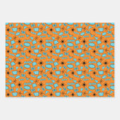 MCM Atomic Shapes Turquoise op Sinaasappel Inpakpapier Vel (Voorkant 3)