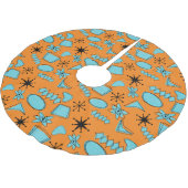 MCM Atomic Shapes Turquoise op Sinaasappel Kerstboom Rok (Gekanteld)
