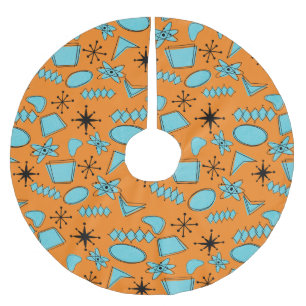 MCM Atomic Shapes Turquoise op Sinaasappel Kerstboom Rok
