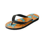 MCM Atomic Shapes Turquoise op Sinaasappel Kinder Teenslippers (Schuin)
