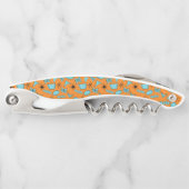 MCM Atomic Shapes Turquoise op Sinaasappel Kurkentrekker (Voorkant)