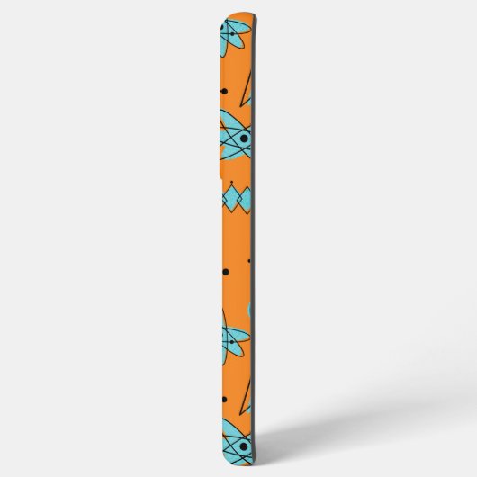 MCM Atomic Shapes Turquoise op Sinaasappel Samsung Galaxy Hoesje (Achterkant horizontaal)