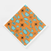 MCM Atomic Shapes Turquoise op Sinaasappel Servet (Hoek)