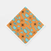 MCM Atomic Shapes Turquoise op Sinaasappel Servet (Hoek)