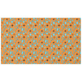 MCM Atomic Shapes Turquoise op Sinaasappel Tafelkleed (Voorkant (Horizontaal))