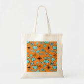 MCM Atomic Shapes Turquoise op Sinaasappel Tote Bag (Voorkant)