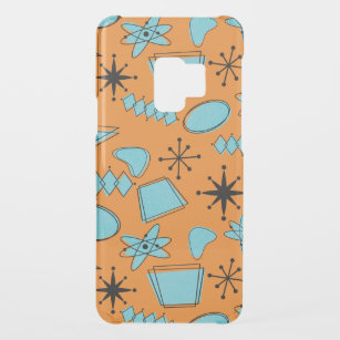 MCM Atomic Shapes Turquoise op Sinaasappel Uncommon Samsung Galaxy S9 Hoesje