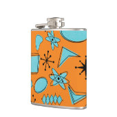 MCM Atomic Turquoise op Oranje vinyl verpakte kolf Heupfles (Links)