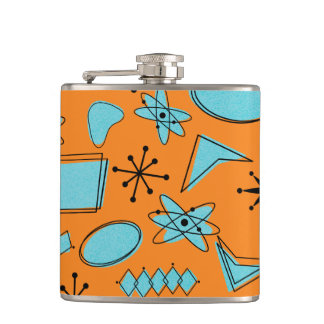 MCM Atomic Turquoise op Oranje vinyl verpakte kolf Heupfles