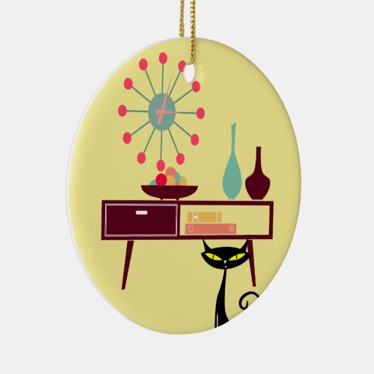 MCM atoomtijdperk 1950s Startklokkanteltje Keramisch Ornament (Rechts)