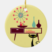 MCM atoomtijdperk 1950s Startklokkanteltje Keramisch Ornament (Achterkant)