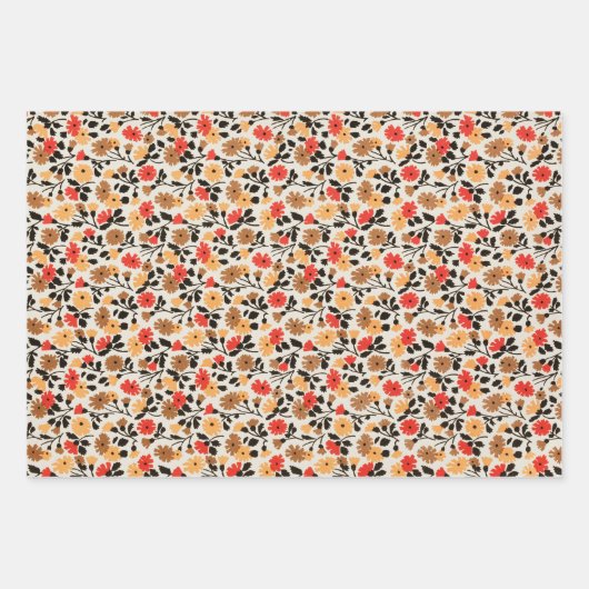 MCM bloempatroon medio midden eeuw modern Inpakpapier Vel (Voorkant 3)