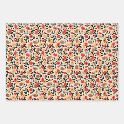 MCM bloempatroon medio midden eeuw modern Inpakpapier Vel (Voorkant)