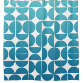 MCM Bold Blues Pattern Douchegordijn