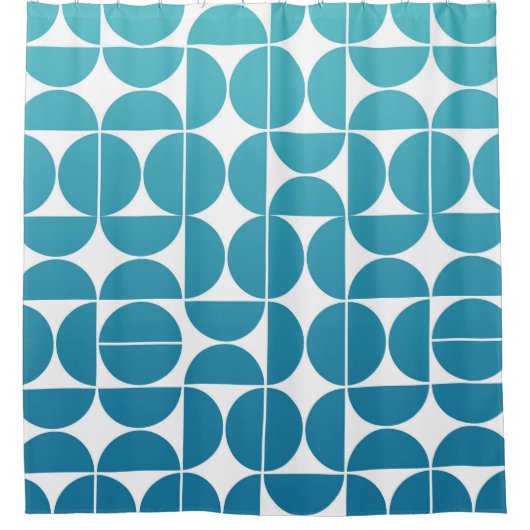 MCM Bold Blues Pattern Douchegordijn (Voorkant)