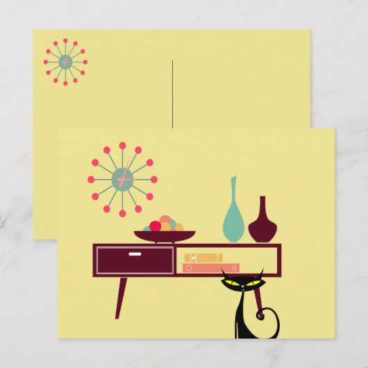 MCM Briefkaart voor meubelen met atomaire-erakkerk (Voorkant / Achterkant)