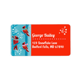 MCM Cardinals Kerst Kaart Adresetiketten Etiket