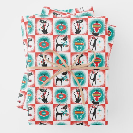 MCM Cats Kerstcadeau inpakpapier (In situ)