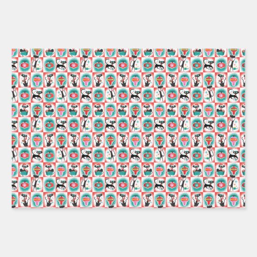 MCM Cats Kerstcadeau inpakpapier Vel (Voorkant 3)