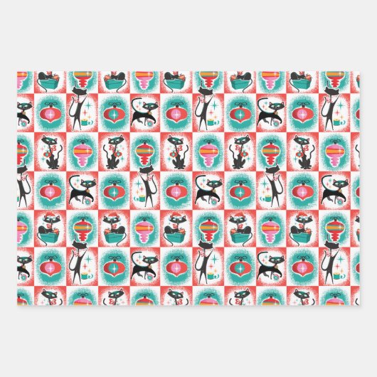 MCM Cats Kerstcadeau inpakpapier Vel (Voorkant)