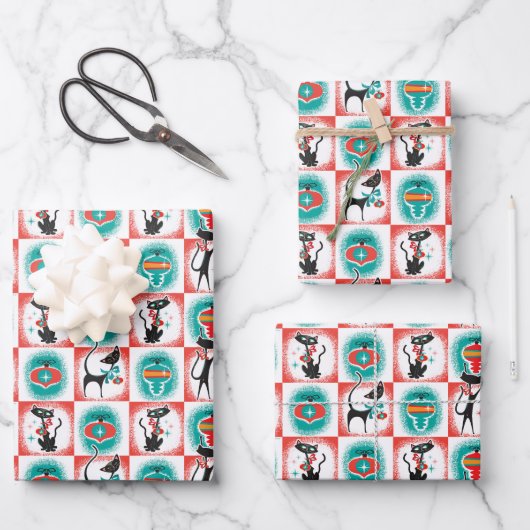 MCM Cats Kerstcadeau inpakpapier Vel (Voorkant)