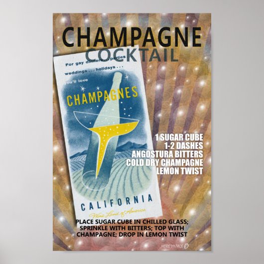 MCM CHAMPAGNE COCKTAIL RECEPT vers 2 Poster (Voorkant)