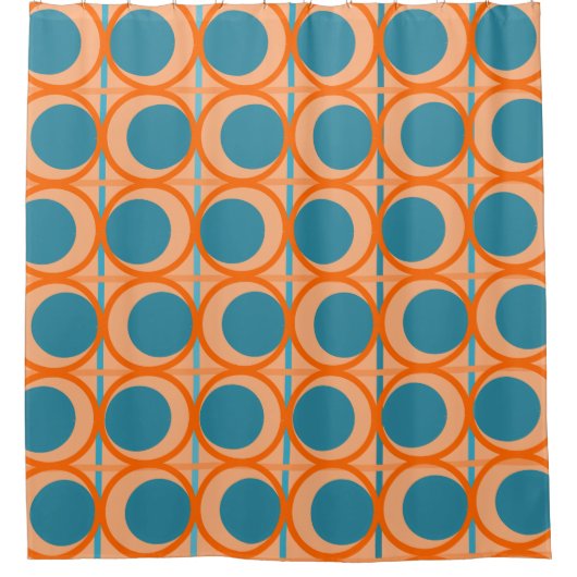 MCM-cirkels en lijnen Douchegordijn (Voorkant)