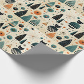 MCM Funky Zwarte Katten Bomen Bloemen Sterren Cadeaupapier (Hoek)