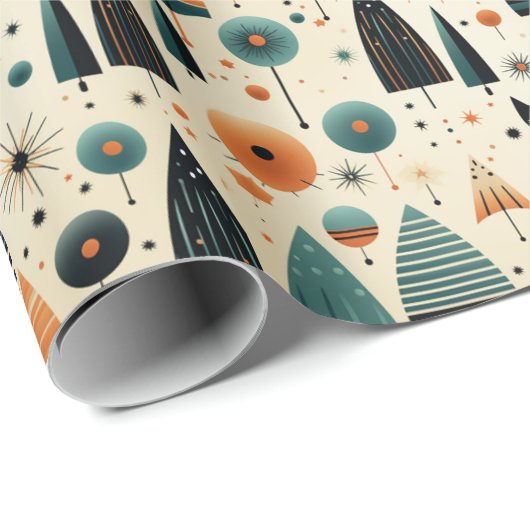 MCM Funky Zwarte Katten Bomen Bloemen Sterren Cadeaupapier (Rol Hoek)