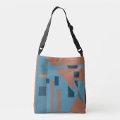MCM Geïnspireerd Tan Blue Shades geometrisch ontwe Crossbody Tas (Achterkant)
