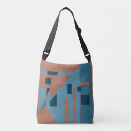 MCM Geïnspireerd Tan Blue Shades geometrisch ontwe Crossbody Tas