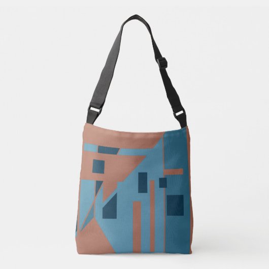 MCM Geïnspireerd Tan Blue Shades geometrisch ontwe Crossbody Tas (Voorkant)