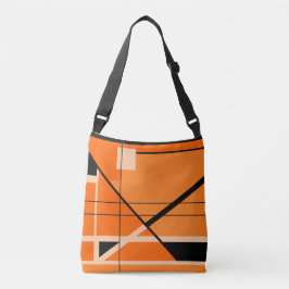 MCM Geïnspireerd zwart beige op Oranje geometrisch Crossbody Tas