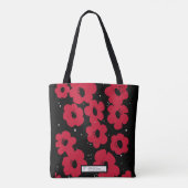 MCM geïnspireerde rode hibiscus bloem Tote Bag (Achterkant)