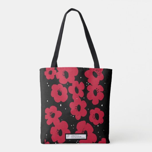 MCM geïnspireerde rode hibiscus bloem Tote Bag (Achterkant)