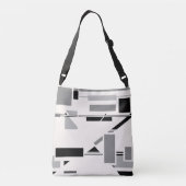 MCM Geïnspireerde zwarte grijze vormen op een gebr Crossbody Tas (Achterkant)