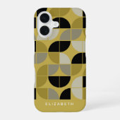 MCM Geometrisch patroon met cirkels - goud zwart iPhone 16 Hoesje (Achterkant)