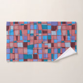 MCM Geometrische Handdoek - Bes en Teal (Handdoek)