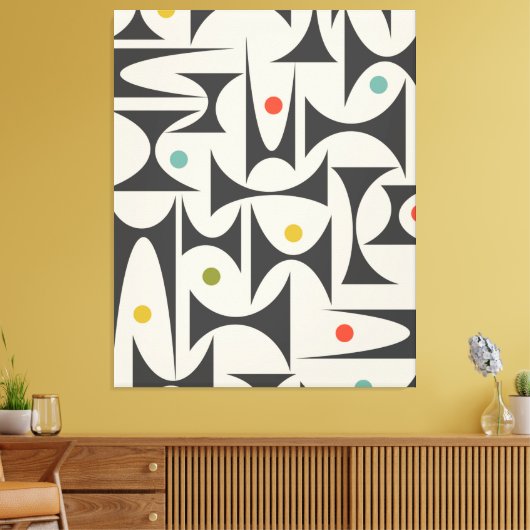 MCM Geometrische patronen Tafellampwissel B Canvas Afdruk (Insitu (Woonkamer))